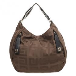 Givenchy Brown Monogram Canvas Logo Hobo