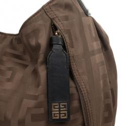 Pre Owned Givenchy Brown Monogram Canvas Logo Hobo