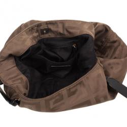 Pre Owned Givenchy Brown Monogram Canvas Logo Hobo