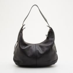 Pre Owned Givenchy Black Monogram Embossed Leather Hobo