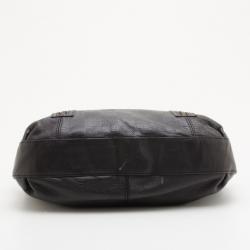 Pre Owned Givenchy Black Monogram Embossed Leather Hobo