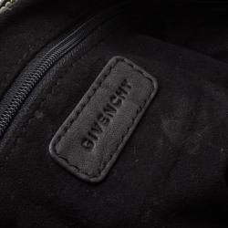 Pre Owned Givenchy Black Monogram Embossed Leather Hobo