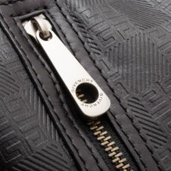 Pre Owned Givenchy Black Monogram Embossed Leather Hobo