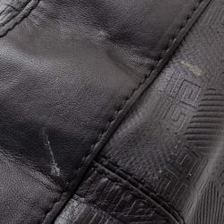 Pre Owned Givenchy Black Monogram Embossed Leather Hobo