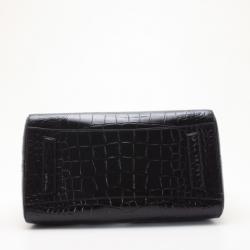 Givenchy Black Croc Embossed Medium Antigona Satchel