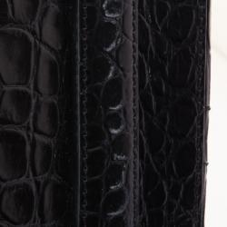 Givenchy Black Croc Embossed Medium Antigona Satchel