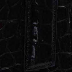Givenchy Black Croc Embossed Medium Antigona Satchel
