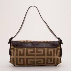 Pre Owned Givenchy Monogram Croc Embossed Small Shoulder Bag