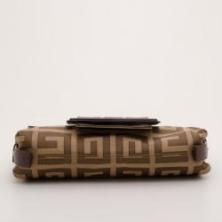 Pre Owned Givenchy Monogram Croc Embossed Small Shoulder Bag