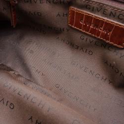 Pre Owned Givenchy Monogram Croc Embossed Small Shoulder Bag