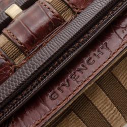 Pre Owned Givenchy Monogram Croc Embossed Small Shoulder Bag