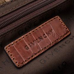 Pre Owned Givenchy Monogram Croc Embossed Small Shoulder Bag