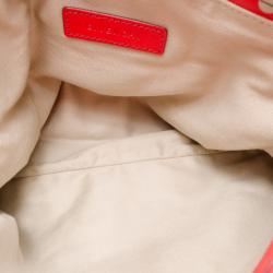 Pre Owned Givenchy Red Monogram Tucked Pleated Tote