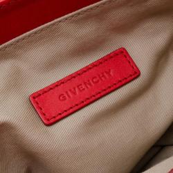 Pre Owned Givenchy Red Monogram Tucked Pleated Tote