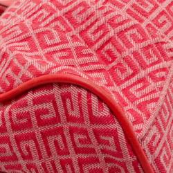 Pre Owned Givenchy Red Monogram Tucked Pleated Tote