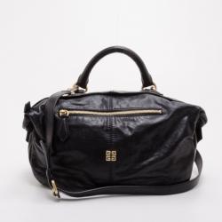 Pre Owned Givenchy Black Leather Saffia Tote 