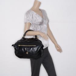 Pre Owned Givenchy Black Leather Saffia Tote 