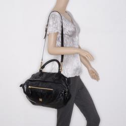 Pre Owned Givenchy Black Leather Saffia Tote 