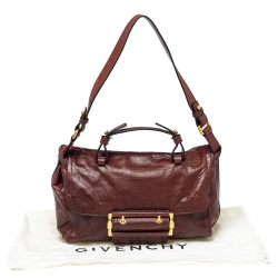 مملوكة مسبقًا حقيبة جيفنشي ايست ويست إبزيم يد علوية جلد بني 