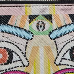 مملوكة مسبقًا حقيبة كلتش جيفنشي جلد لامع مطبوع تنين أيقوني أصفر