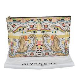 مملوكة مسبقًا حقيبة كلتش جيفنشي جلد لامع مطبوع تنين أيقوني أصفر