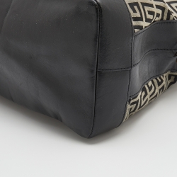 Pre Owned Givenchy Black Monogram Canvas And Leather Satchel