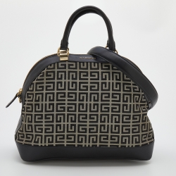 Pre Owned Givenchy Black Monogram Canvas And Leather Satchel
