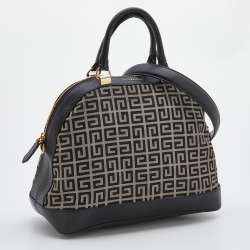 Pre Owned Givenchy Black Monogram Canvas And Leather Satchel