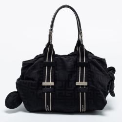Pre Owned Givenchy Black Nylon Bow Baguette Bag