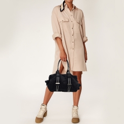 Pre Owned Givenchy Black Nylon Bow Baguette Bag