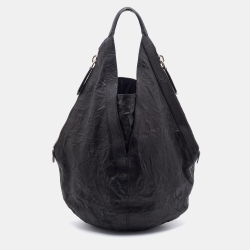 Pre Owned Givenchy Black Leather Tihan Hobo