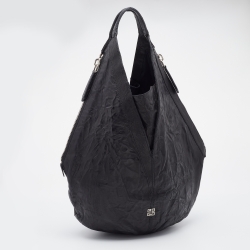 Pre Owned Givenchy Black Leather Tihan Hobo
