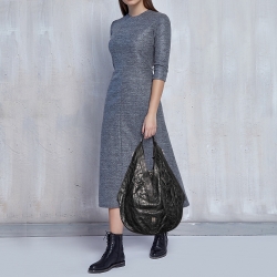Pre Owned Givenchy Black Leather Tihan Hobo
