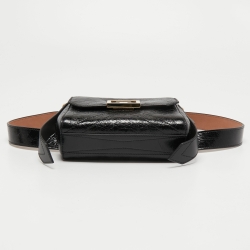 مملوكة مسبقًا Givenchy Black Glossy Leather Belt Mystic Shoulder Bag