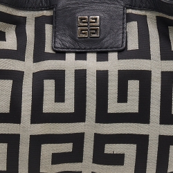 Pre Owned Givenchy Black/Grey Monogram Canvas and Leather Hobo