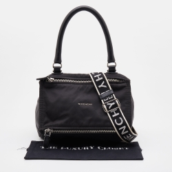 Pre Owned Givenchy Black Nylon and Leather Medium Pandora Box Crossbody Bag