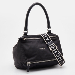 Pre Owned Givenchy Black Nylon and Leather Medium Pandora Box Crossbody Bag