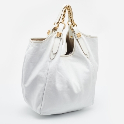 Givenchy Off White Leather Medium Chain Hobo