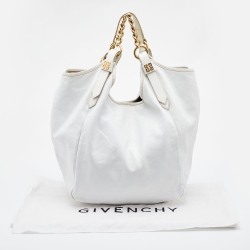 Givenchy Off White Leather Medium Chain Hobo