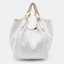 Givenchy Off White Leather Medium Chain Hobo