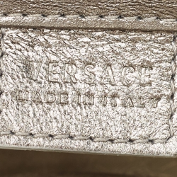 Pre Owned Versace Silver Mirrored Leather Flap Chain Shoulder Bag