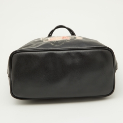 Pre Owned Givenchy Black Coated Canvas and Leather Rottweiler Medium Antigona Tote