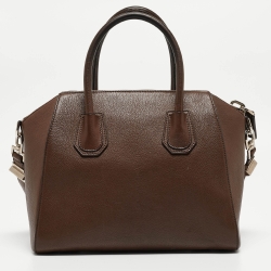 Pre Owned Givenchy Brown Leather Small Antigona Satchel