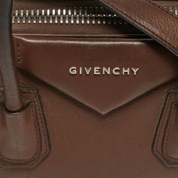 Pre Owned Givenchy Brown Leather Small Antigona Satchel