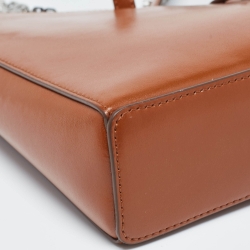 Pre Owned Givenchy Brown Glossy Leather Cut Out Chain Bag
