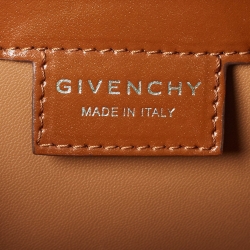 Pre Owned Givenchy Brown Glossy Leather Cut Out Chain Bag