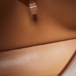 Pre Owned Givenchy Brown Glossy Leather Cut Out Chain Bag