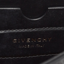 مملوكة مسبقًا Givenchy Black Croc Embossed Leather Small ID Flap Top Handle Bag