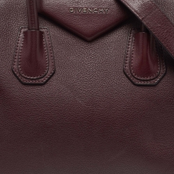 Pre Owned Givenchy Burgundy Leather Small Antigona Satchel