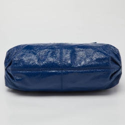 Pre Owned Givenchy Blue Patent Leather Double Zip Hobo